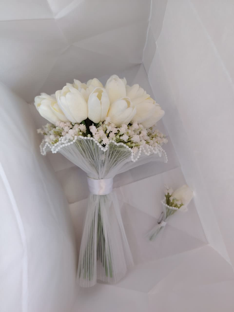 BUK-02 modern qırmızı gəlin buketi - Toy buketi modelləri Bakı